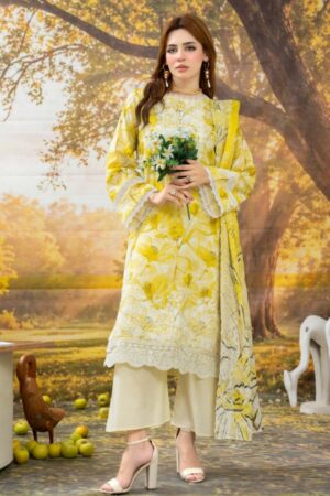 Digital Printed Embroidery Suit 3Piece