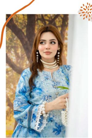 Digital Printed Embroidery Suit 3Piece